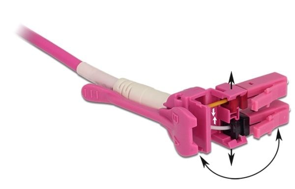 Delock - Nettverkskabel - LC multimodus (hann) til LC multimodus (hann) - 10 m - fiberoptisk - 50 / 125 mikroner - OM4 - halogenfri, uniboot - fiolett