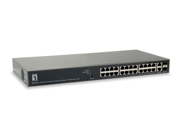 LevelOne GEP-2651, Hallittu, L3, Gigabit Ethernet (10/100/1000), Power over Ethernet -tuki, Telineasennus