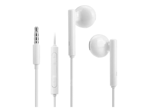 Huawei AM115 - Ørepropper med mikrofon - kablet - 3,5 mm jakk - hvit