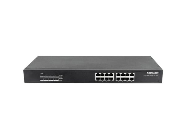 Intellinet 560993, Uhåndtert, L2, Gigabit Ethernet (10/100/1000), Strøm over Ethernet (PoE), Rack-montering, 1U