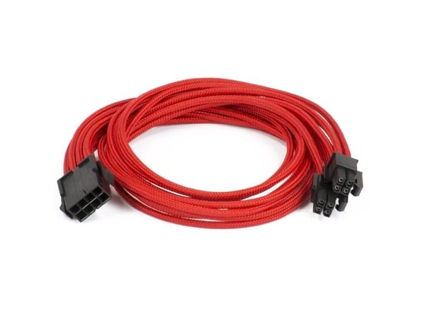 Phanteks - Strømforlengelseskabel - 8-pins PCIe-strøm (hann) til 4-pin intern strøm (hunn) - 50 cm - rød