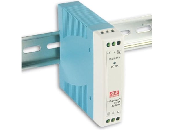 Mean Well MDR-10 series MDR-10-5 - Nätaggregat (kan monteras på DIN-skena) - AC 115/230 V - 10 Watt