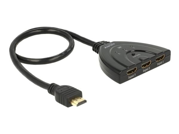 Delock HDMI UHD Switch 3 x HDMI in > 1 x HDMI out 4K - Video/audio switch - 3 x HDMI - stasjonær
