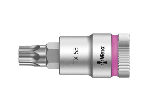 Wera 05003837001, Stikkontakt, 1/2", 1 hoder, T55, Kromvanadiumstål, Kromfarget