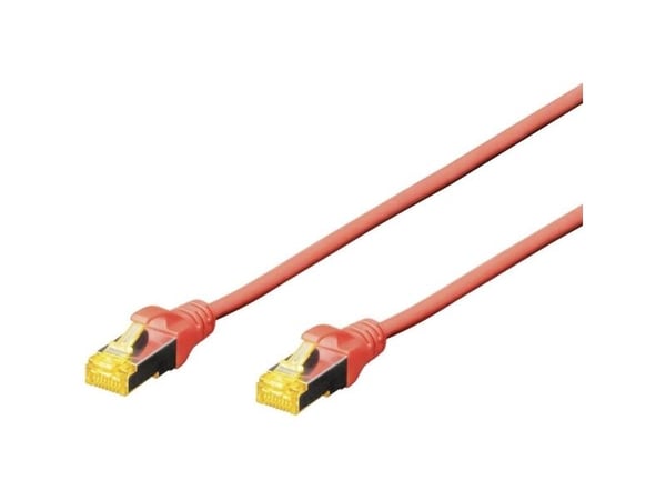 DIGITUS Professional - Patchkabel - RJ-45 (han) til RJ-45 (han) - 25 cm - SFTP - CAT 6a - booted, halogenfri, knastfri - rød