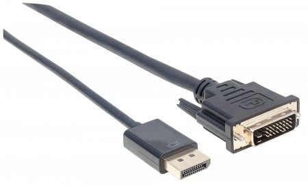 Manhattan 152136, 3 m, DisplayPort, DVI-D, Hankjønn, Hankjønn, Rett