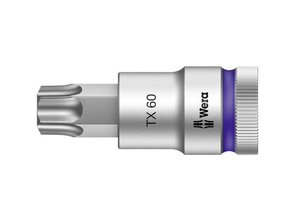 Wera 05003838001, Stikkontakt, 1/2", 1 hoder, T60, Kromvanadiumstål, Kromfarget
