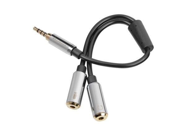 Sharkoon PMP35 - Audioadapter - 4-polsminijakk hann til mini-phone stereo 3.5 mm hunn - 12 cm