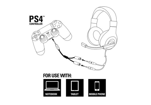 Sharkoon PMP35 - Audioadapter - 4-polsminijakk hann til mini-phone stereo 3.5 mm hunn - 12 cm