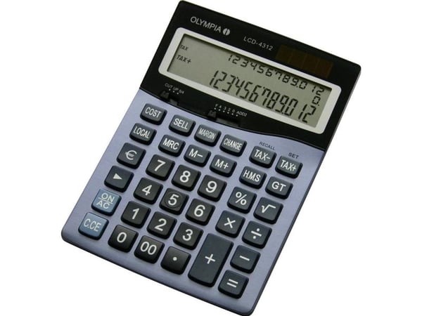 Olympia LCD 4312, Desktop, Grunnleggende, 12 sifre, 3 linjer