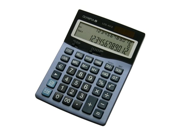 Olympia LCD 4312, Skrivbord, Grundläggande, 12 siffror, 3 linjer