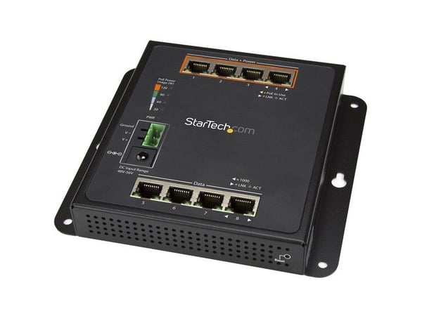 Startech Industrial 8 Port Gigabit PoE Switch, 4 x PoE+ 30W, Power Over Ethernet, Hardened GbE Layer/L2 Managed Switch, Rugged High Power Gigabit N...