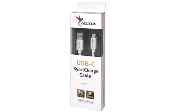 ADATA - USB-kabel - USB-type A (hann) til USB-C (hann) reversibel - USB 3.0 - 1 m - hvit