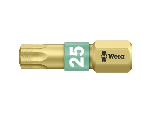 Wera 867/1 BDC TX25X25 Torx-bit T 25 verktøystål, diamantbelagt, D 6,3 mm, 1 stk (05 066106 001)