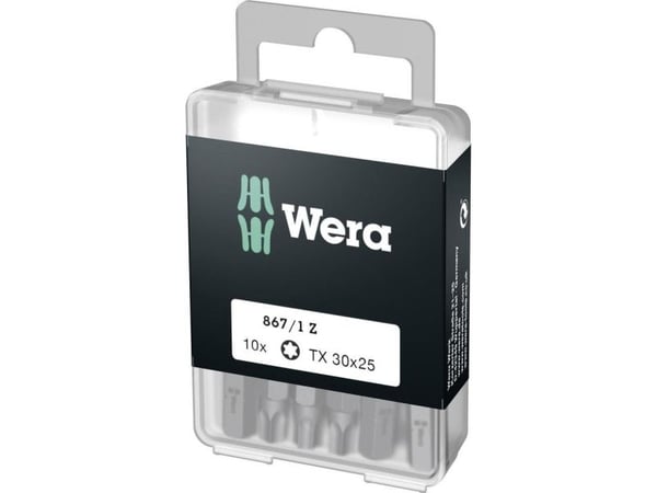 Wera 867/1 DIY SiS, 10 stykker, Torx Plus, TX30, Rustfritt stål, CE, GS, DVE, 25 mm