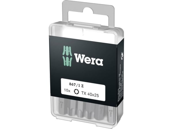 Wera 867/1 DIY SiS, 10 stykker, Torx Plus, TX40, Rustfritt stål, CE, GS, DVE, 25 mm