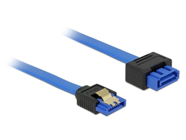 Delock - SATA-jatkojohto - Serial ATA 150/300/600 - SATA (P) SATA (R) - SATA (P) hasp - 1 m - sininen