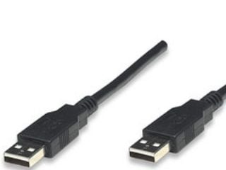 Manhattan 306089, 1,8 m, USB A, USB A, USB 2.0, Hankjønn/hankjønn, Sort