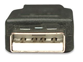 Manhattan 306089, 1,8 m, USB A, USB A, USB 2.0, Hankjønn/hankjønn, Sort