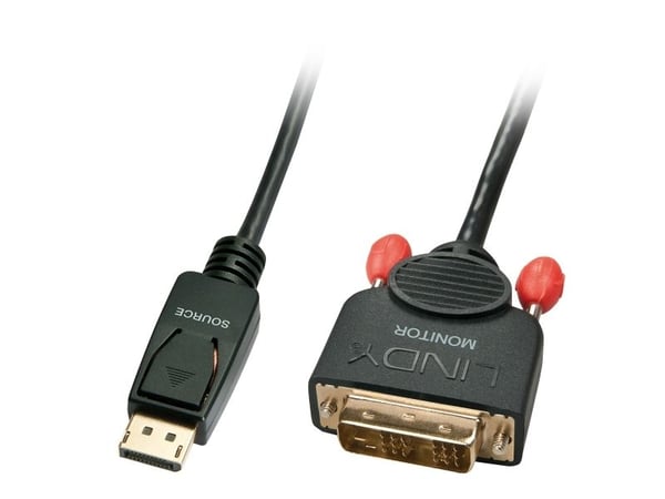 Lindy 41489, 0,5 m, DisplayPort, DVI-D, Hankjønn, Hankjønn, 1920 x 1200 piksler