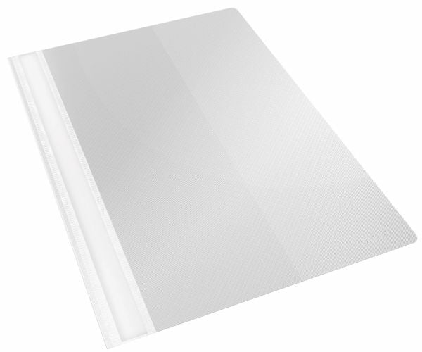 Esselte - Flat stangfil - for A4 (210 x 297 mm) - kapasitet: 30 ark - transparent hvit (en pakke 25)