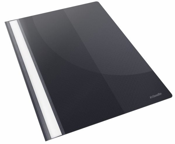 Esselte - Flat stangfil - for A4 (210 x 297 mm) - kapasitet: 30 ark - svart (en pakke 25)