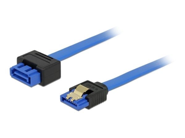 Delock - SATA-jatkojohto - Serial ATA 150/300/600 - SATA (P) SATA (R) - SATA (P) hasp - 1 m - sininen