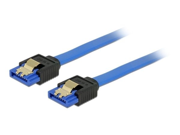 Delock - SATA-kabel - Serial ATA 150/300/600 - SATA(R) til SATA(R) - 20 cm - hasp - blå
