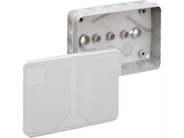 Gren-/fördelningsdosa 2,5mm² 2K-16-L 130x85x37mm med 19 membraner IP55 halogenfri termoplast ljusgrå