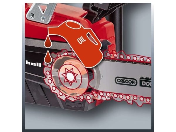 Einhell GE-LC 18 Li Solo Sega a Catena Batteria e Senza Caricabatteria, Rosso/Nero, 0 W, 0 V - SOLO