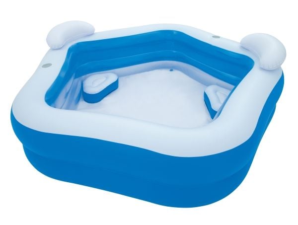 Bestway 54153, Oppblåsbart basseng, 575 l, Femkantet, 3 år, Vinyl, Blå, Hvit