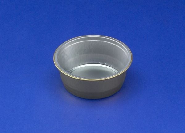 Folieform, Plus Pack, rund 290 ml, Ø 111, höjd 43 aluminium, guld/aluminium, förpackning med 115 st 1-fack