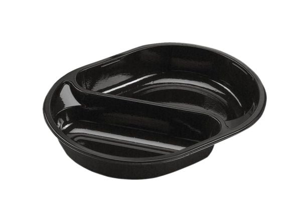 Bricka 2-fack 400/515 ml 238x176x40 mm Oval CPET Svart, 240 st/fp