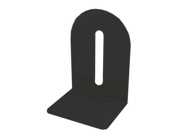 Bokstöd i metall, 15x15 cm, svart - (2 st./förpackning)