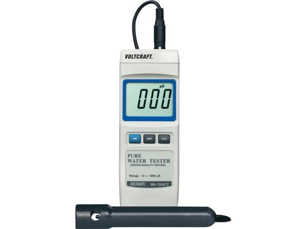Ledningsevne-måleapparat VOLTCRAFT WA-100 ATC 3 % 0 - 1999 µS Kalibreret Fabriksstandardi