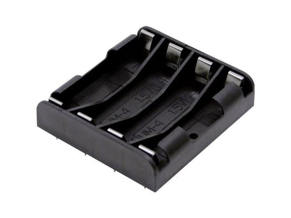 MPD BK-1264-PC8 batteriholder 4x R03 (AAA) loddetilkobling (53 x 49 x 12 mm)