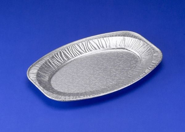 Cateringfad, Plus Pack, Oval 430 x 287 x 26 mm, aluminium, aluminium Medium, pakke a 10 stk Fødevare