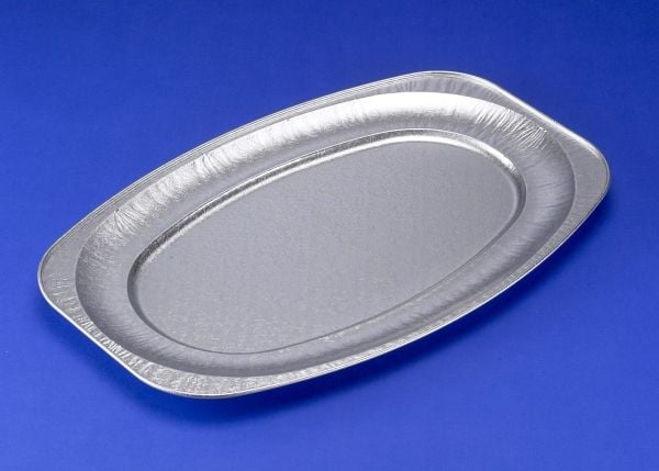 Cateringfad, Plus Pack, Oval 548 x 359 x 22 mm, aluminium, aluminium Large, pakke a 10 stk Fødevareg