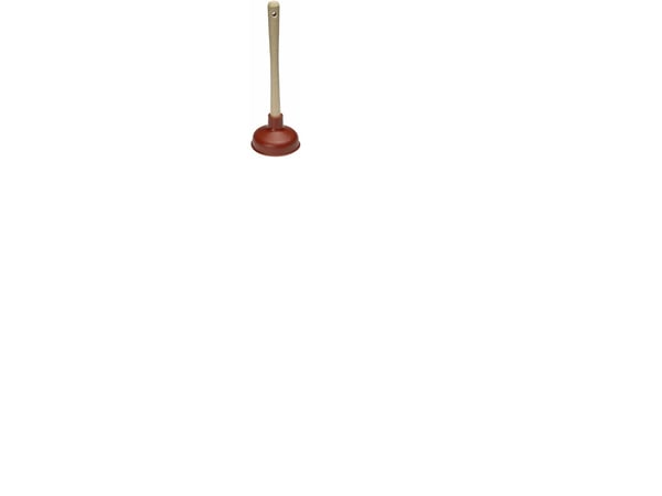 Vaskesuger, Vikan Vacuum cleaner for drain, rød/træ 135mmx410mm Ø 135mm