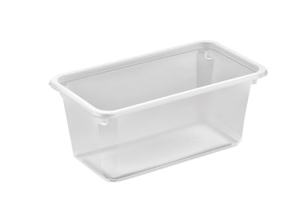 Plastbakke, Færch, K 2182-1G, 1-rums Rektangulær kapacitet 860ml,178x98x75mm PP, transparent, karton
