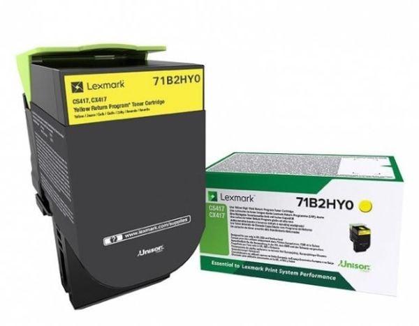 Lexmark 71B2HY0, 3500 sivua, Keltainen, 1 kpl