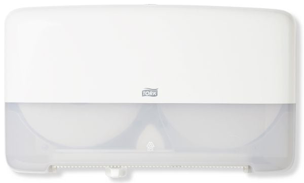 Toiletpapirdispenser ruller, Tork T2 Mini Twin, hvid 432mmx146mm x 275mm