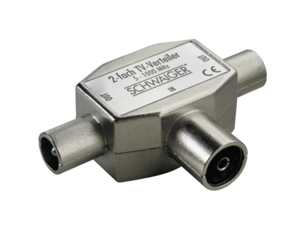 Schwaiger ASV42S 531, Kaapelin jakaja, 75 O, 5 - 1000 MHz, Hopea, Metalli, 1 kpl