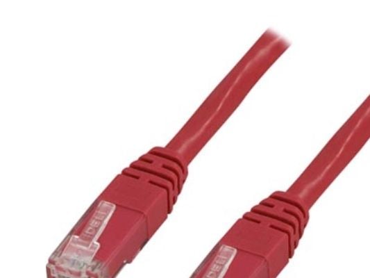 DELTACO - Krysskabel - RJ-45 (hann) til RJ-45 (hann) - 1 m - UTP - CAT 6 - flertrådet - rød