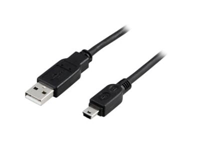 DELTACO USB-26S - USB-kabel - USB (hann) til mini-USB type B (hann) - USB 2.0 - 2 m - svart