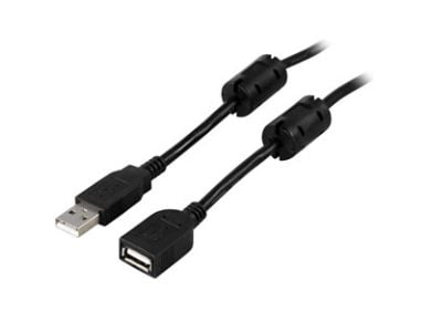 DELTACO - USB-jatkojohto - USB (uros) - USB (naaras) - USB 2.0 - 2 m - musta