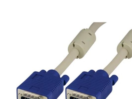 DELTACO - VGA-kabel - HD-15 (VGA) (hann) til HD-15 (VGA) (hann) - 1 m - tommelskruer