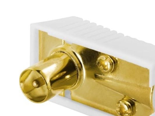 Antennekontakt 9,5 mm hann, vinklet, gullbelagte kontakter