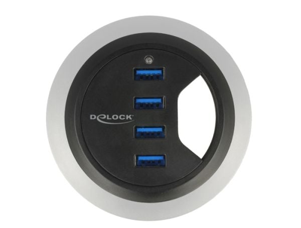 Delock In-Desk Hub - Keskitin - 4 x SuperSpeed USB 3.0 - työpöytätietokoneet