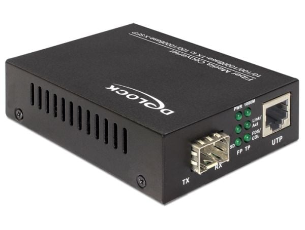 Delock Delock Media Converter 10/100/1000Base-T to 100/1000Base-X SFP - Fibermedieomformer - 1GbE - 10Base-T, 100Base-TX, 1000Base-T, 1000Base-X, 1...